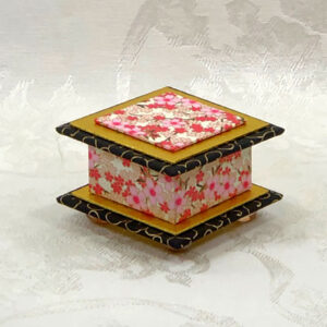 "Pink Blossoms" Chiyogami Paper On 2"x2"x1" Short Box