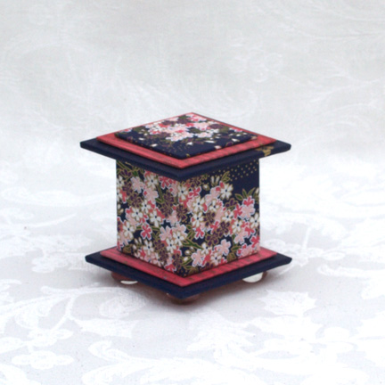 "Beautiful Blossom Stream" Chiyogami Paper On 2"x2"x2" Tall Box