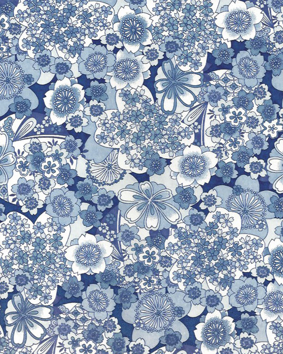 Blue Chiyogami/Washi Paper #08