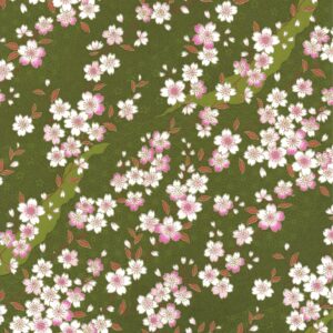Green Chiyogami/Washi Paper #07