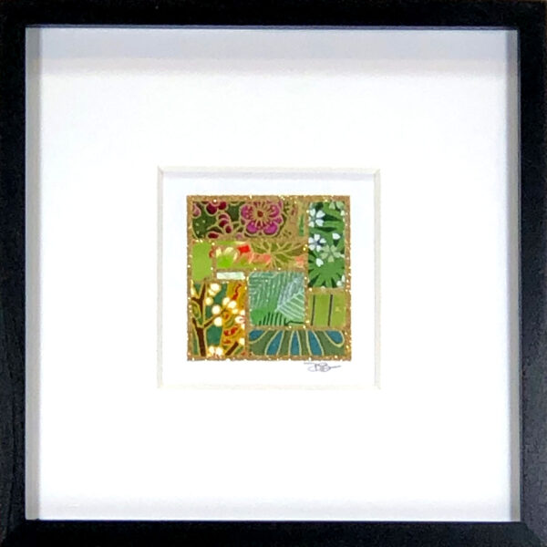 6"x6" Framed Matted Green Mosaic #02
