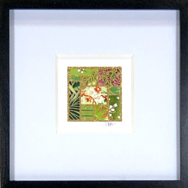 6"x6" Framed Matted Green Mosaic #05