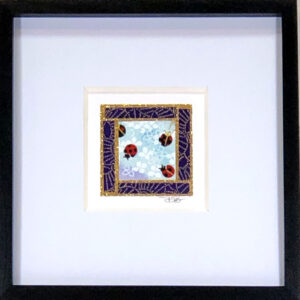 6"x6" Framed Matted Ladybug Mosaic #03