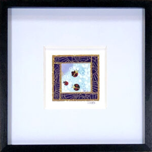 6"x6" Framed Matted Ladybug Mosaic #04