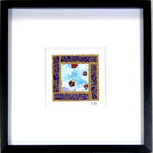 6"x6" Framed Matted Ladybug Mosaic #05