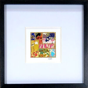 6"x6" Framed Matted Mixed Colors Mosaic #03