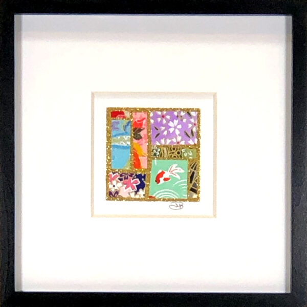 6"x6" Framed Matted Mixed Colors Mosaic #07