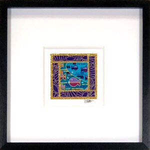 6"x6" Framed Matted Pisces Mosaic #05
