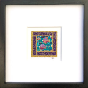 6"x6" Framed Matted Pisces Mosaic #08