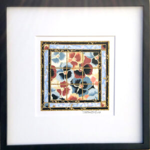 Framed Matted Blues and Browns Pansies