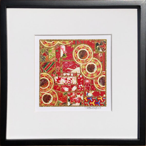 8"x8" Framed Matted Mosaic - Red Coins