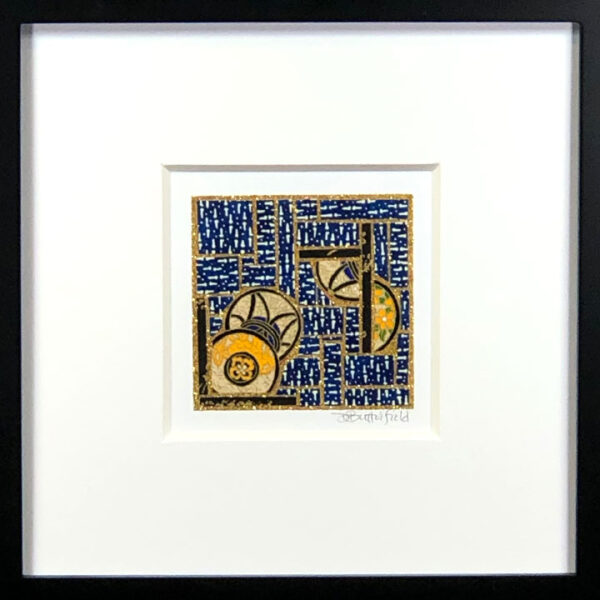 8"x8" Framed Matted 3"x3" Mosaic - Coins on Navy