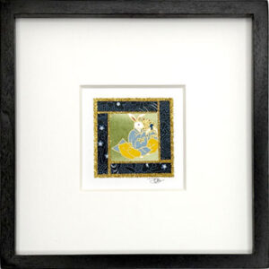 6"x6" Framed Matted Seated Bunny