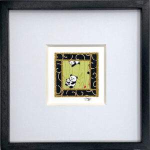 6"x6" Framed Matted Panda Mosaic #02