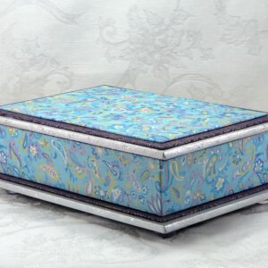 "Blue Paisley" Washi Covered 8.5" x 5.5" Box
