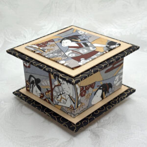 "Brown And Gray Warriors" Washi Covered 3.5" x 3.5" Box