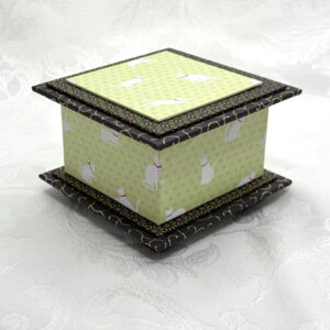 "Cats On Green" Washi Covered 3.5" x 3.5" Box