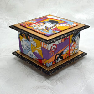 "Colorful Warriors" Washi Covered 3.5" x 3.5" Box