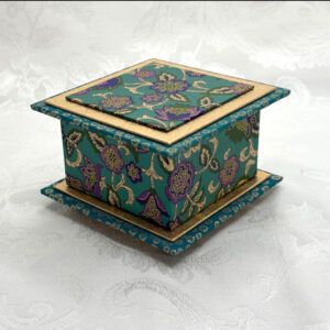 "Teal Persian" Washi Covered 3.5" x 3.5" Box