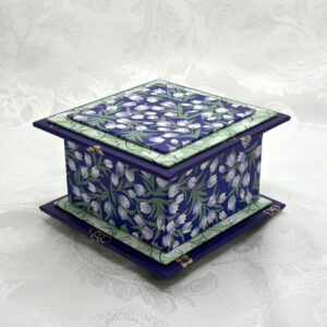 "Tulips On Purple" Washi Covered 3.5" x 3.5" Box