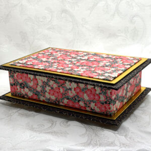 "Bright Pink Flowers" Washi Covered 8.5" x 5.5" Box